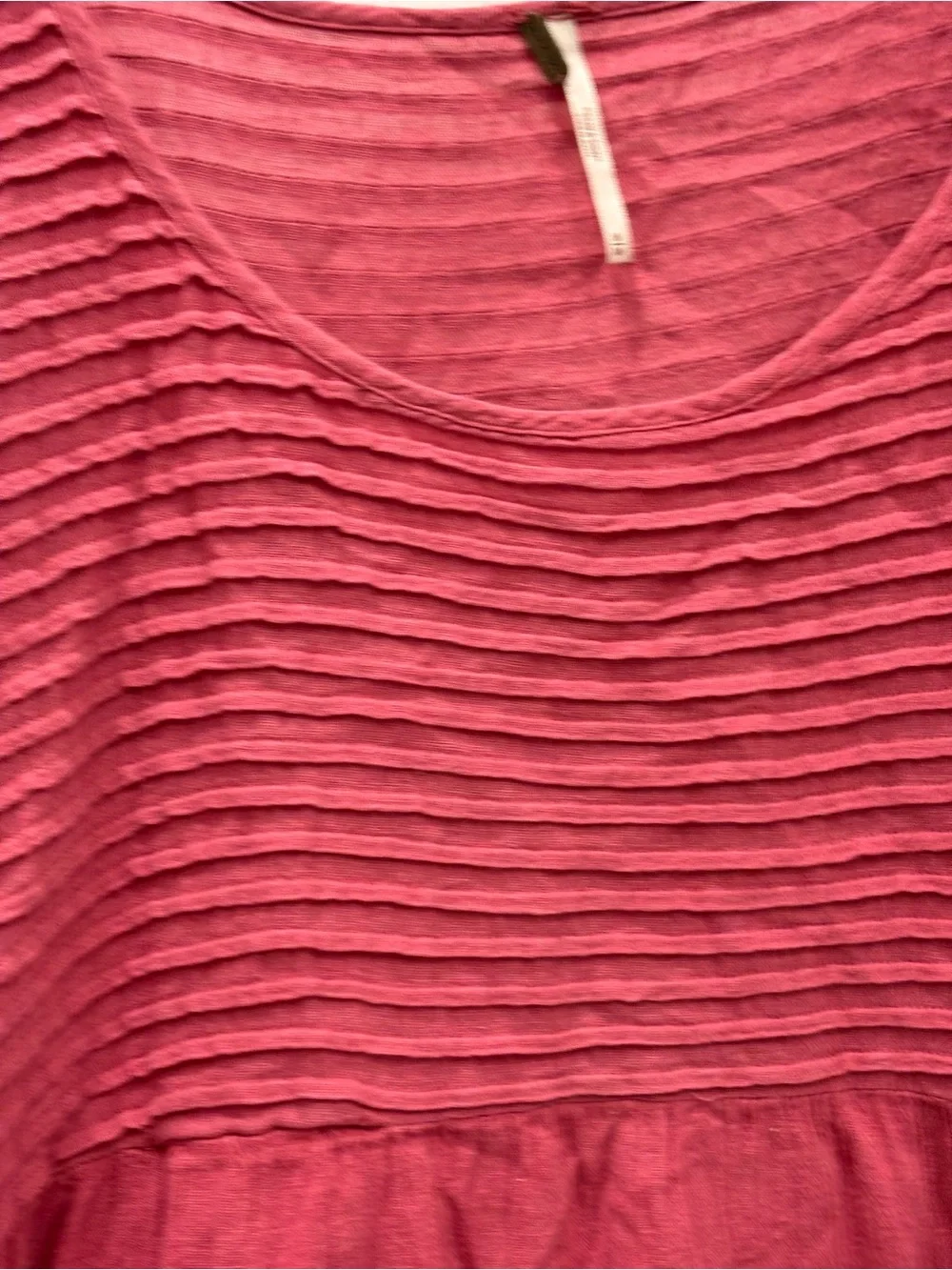 Free People Elsie Dusty Rose Pintuck Puff Sleeve Tunic Top